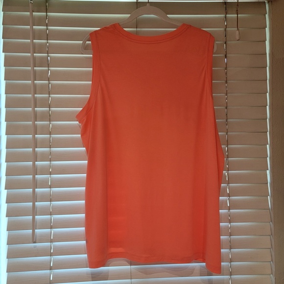 Athleta Tank Top Plus Size 1X Orange Sleeveless Lightweight Breezy Tee NWOT NEW - Picture 2 of 5